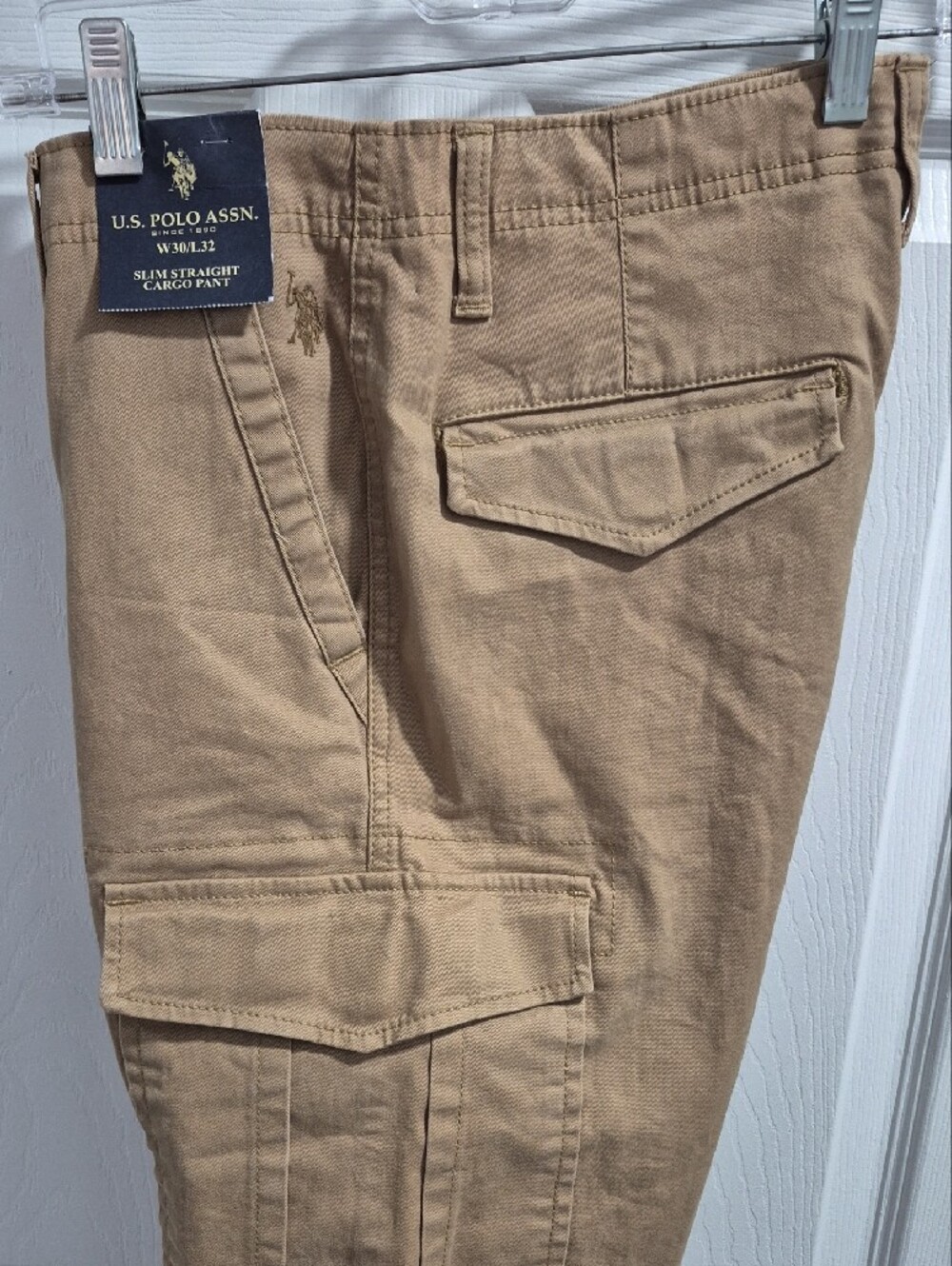 U.S. Polo Assn. Tan Cargo Pants with Flap Pockets 30X32 - Picture 3 of 7